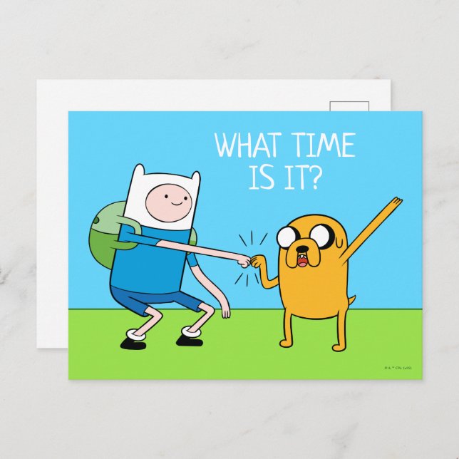 Adventure Time | Finn & Jake Fist Bump Postkarte (Vorne/Hinten)