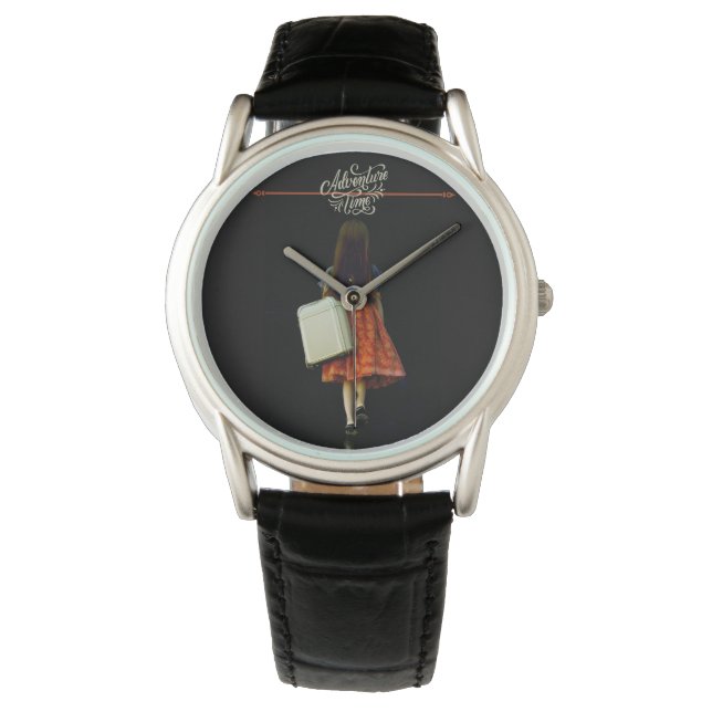 Adventure time - Girl mit Koffer T - Shirt Charm Armbanduhr (Vorderseite)