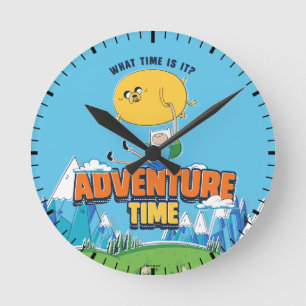 Adventure Time Jake Floating With Finn Runde Wanduhr