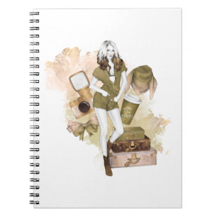 Adventure Travel Girl Notizblock