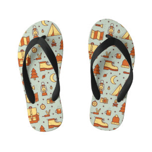 Adventure travel icons, seamless pattern. kinderbadesandalen