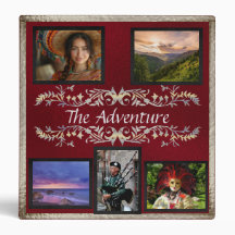Adventure Vacation Foto/Scrapbook Album - Burgund