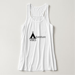 Adventure Vibes Camping Tent Logo Typografie Tank Top