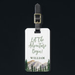 Adventure Watercolor Mountains Personalisiert Gepäckanhänger<br><div class="desc">Aquarellberge bemalt individuelle Name Gepäckanhänger</div>