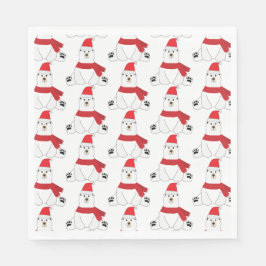 Adventure White Holiday Bear Party Serviette
