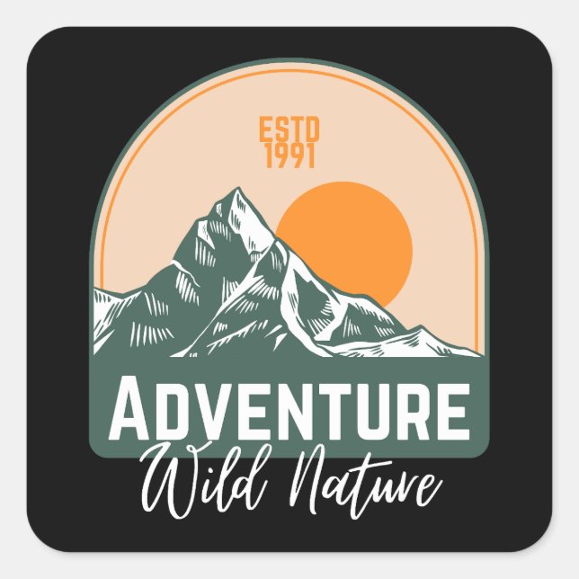 Adventure Wild Nature Quadratischer Aufkleber (Vorderseite)
