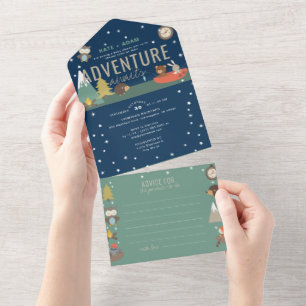 Adventure Woodland & Advice Boy Navy Kinderdusche All In One Einladung