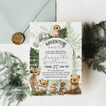 Adventure Woodland animal Greenery Baby Shower Einladung<br><div class="desc">Waldtiergartendusche</div>