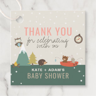Adventure Woodland Girl Baby Dusche Vielen Dank Geschenkanhänger