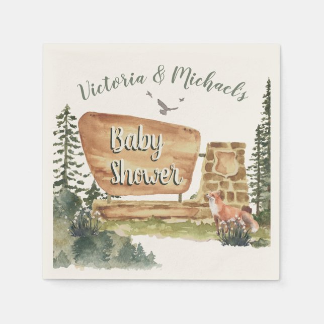 Adventure Woodland Nationalpark Kinderdusche Serviette (Vorderseite)