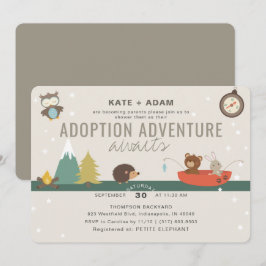 Adventure Woodland Neutral Adoption Baby Shower Einladung