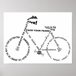 Adventure Words Bicycle Poster