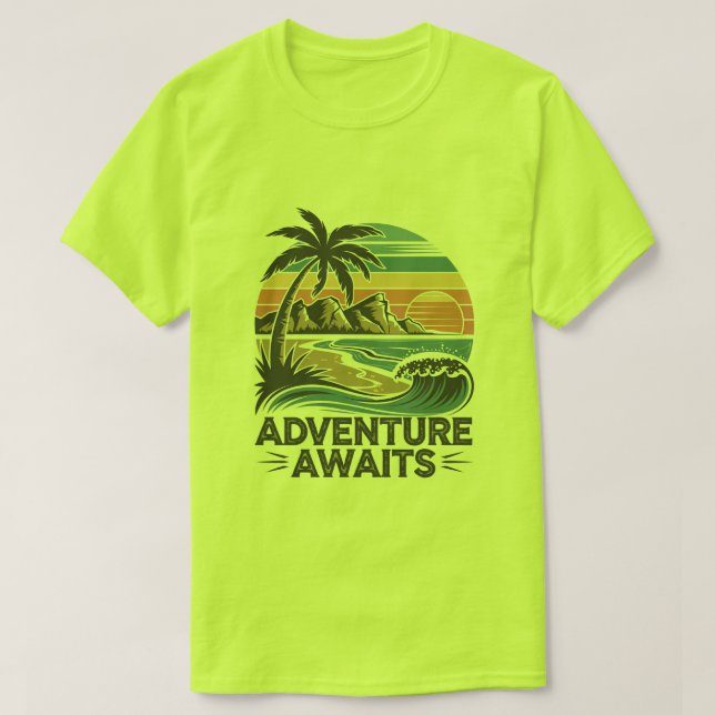 Adventures Await: Bold Exploration T-Shirt Design (Design devant)