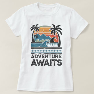 Adventures Await: Bold Exploration T-Shirt Design