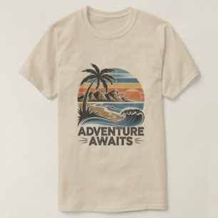 Adventures Await: Bold Exploration T-Shirt Design