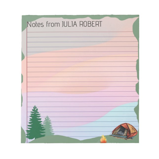 Adventures Await : Notes du Bloc-notes de Camp (Devant)