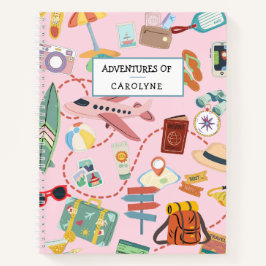 Adventures Travel Journal Custom Text Notizbuch