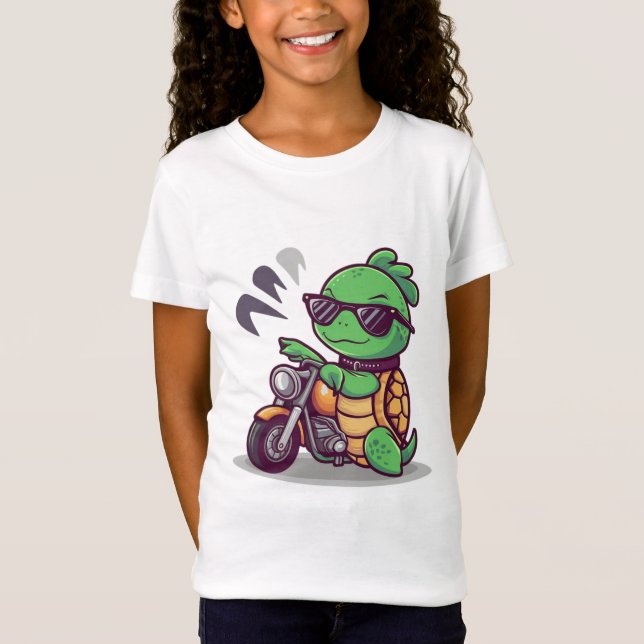 Adventurourer Turtle auf Scooter T-Shirt (Vorderseite)