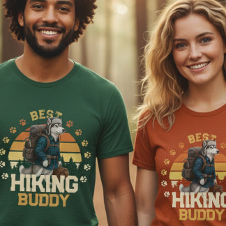 Adventurous Alaskan Malamute Hiker Wilderness  T-Shirt