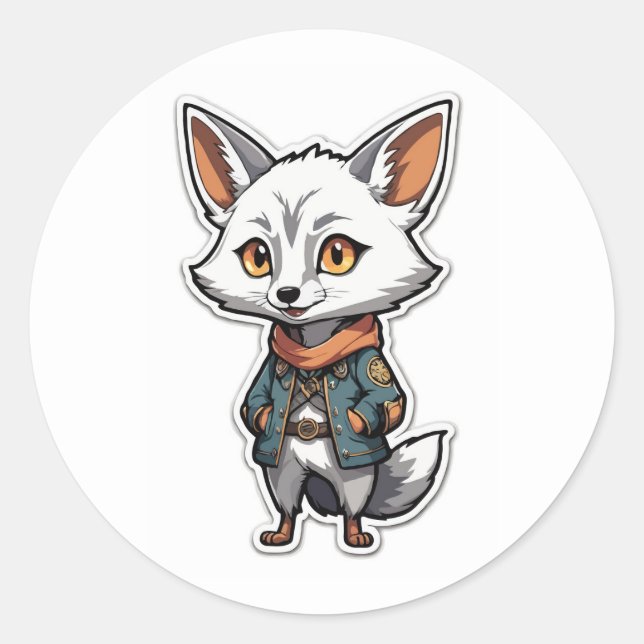 Adventurous Anime Jackal Sticker (Vorderseite)