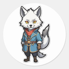 Adventurous Anime Wolf Warrior Sticker