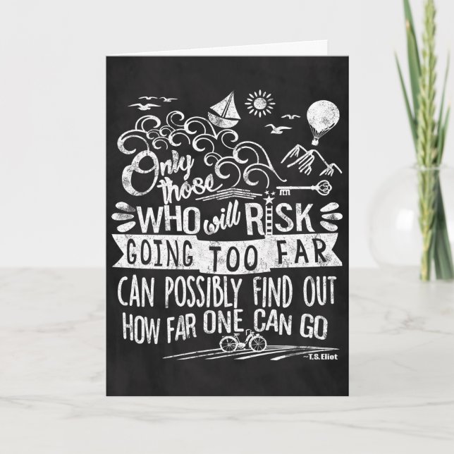 Adventurous Dreamer Motivierend Chalk Typografie Karte (Vorderseite)
