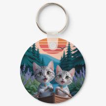 “Adventurous Kittens at Sunset – Cute Cat 