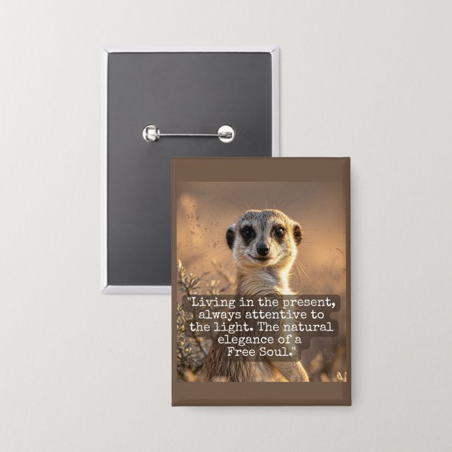 Adventurous Meerkat Living Button (Vorderseite/Rückseite)
