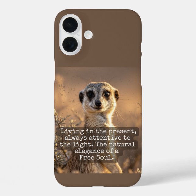 Adventurous Meerkat Living iPhone 16 Plus Hülle (Rückseite)