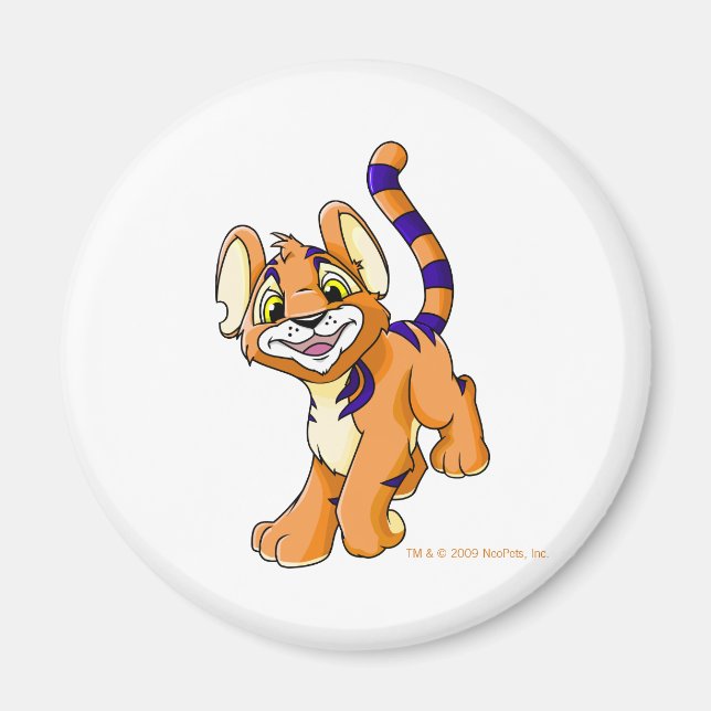 Adventurous orange Kougra Magnet (Vorne)