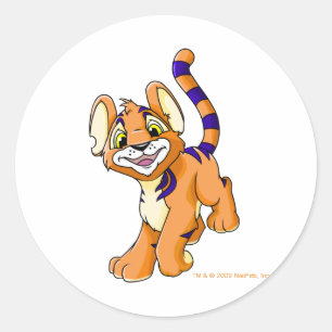 Adventurous orange Kougra Runder Aufkleber