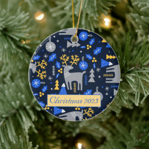 Advertising Weihnachten skandinavischen Stil Blue  Keramik Ornament