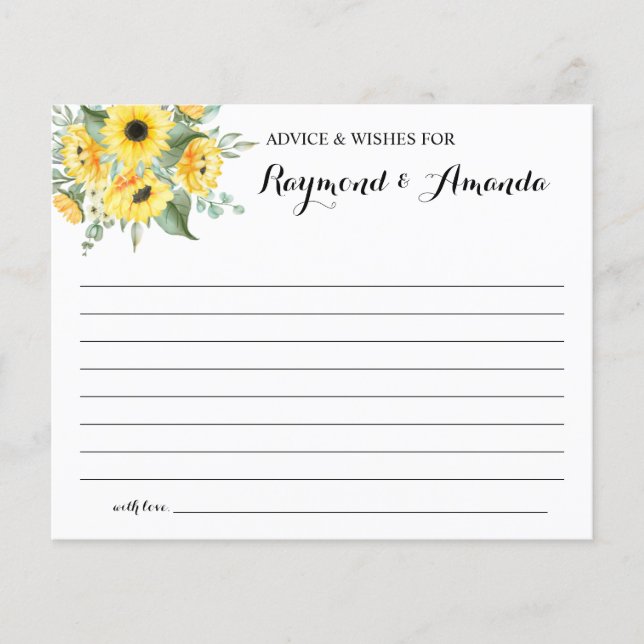 Advice and Wishes for Couple Bridal Shower card Flyer (Vorne)