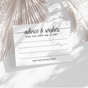Advice and Wishes for the New Mr. & Mrs. Lined Begleitkarte