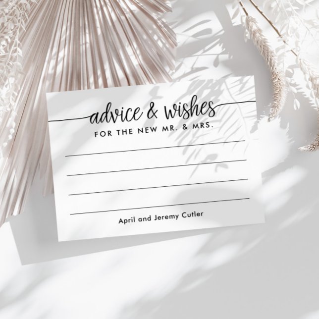 Advice and Wishes for the New Mr. & Mrs. Lined Begleitkarte (Von Creator hochgeladen)