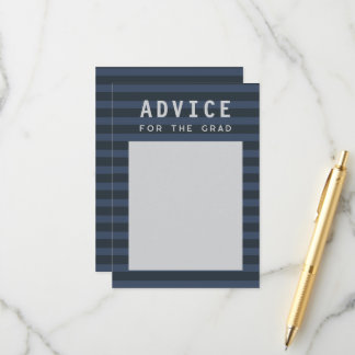 Advice for the Grad Modern Blue Sporty Stripes Begleitkarte