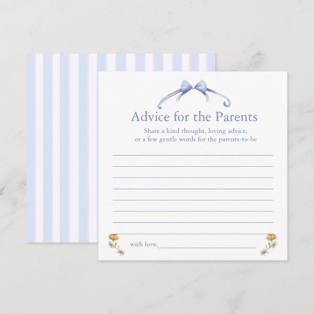 advice for the parents hinweiskarte (Vorne/Hinten)