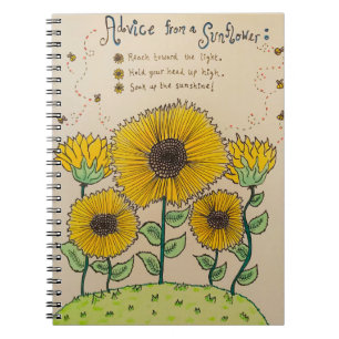 "Advice from a Sunflower"-Notebook Notizblock
