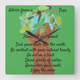 Advice from a tree quadratische wanduhr