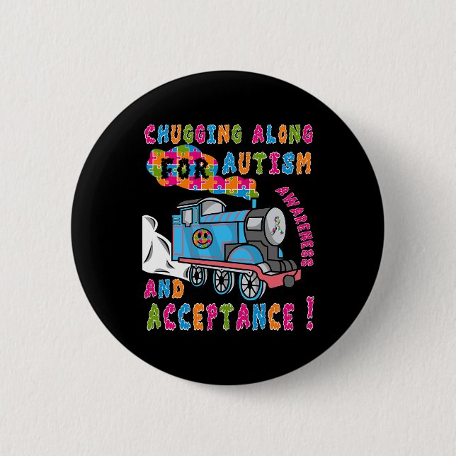 Advocate Accepttrain Puzzle Cool Autismus Aware Button (Vorderseite)