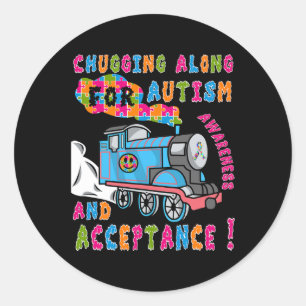 Advocate Accepttrain Puzzle Cool Autismus Aware Runder Aufkleber