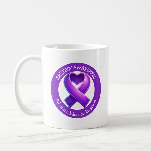 Advocate. Educate. Empower.| Epilepsy Awareness Kaffeetasse (Links)