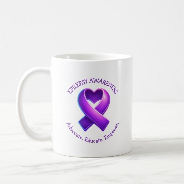 Advocate. Educate. Empower.| Epilepsy Awareness Kaffeetasse (Links)