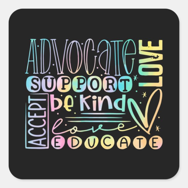 Advocate Liebe Support akzeptieren, mit freundlich Quadratischer Aufkleber (Vorderseite)