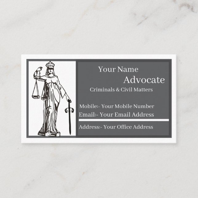 Advocate Standard, 3,5" x 2,0" Visitenkarte (Vorderseite)