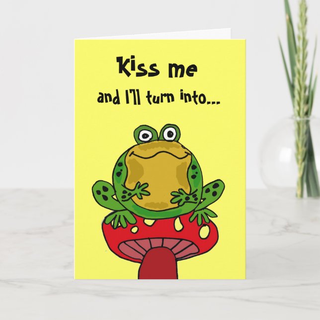 AE- Carte d'anniversaire de la grenouille amusante (Devant)