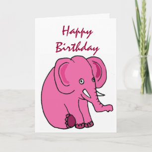 AE- Carte d'anniversaire d'éléphant amusant