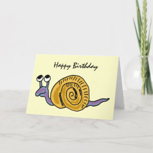 AE- Carte d'anniversaire d'escargot amusante