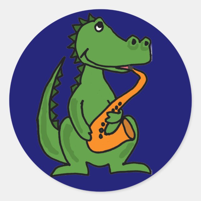 AE- Gator Playing the Saxophone Stickers (Vorderseite)