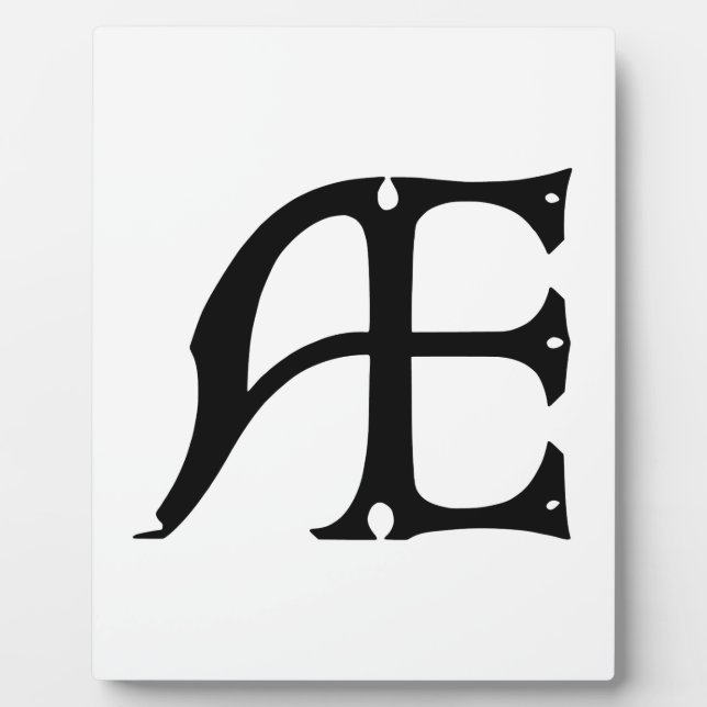 AE Monogram - Initials AE in Gothic Style Letters Fotoplatte (Vorderseite)